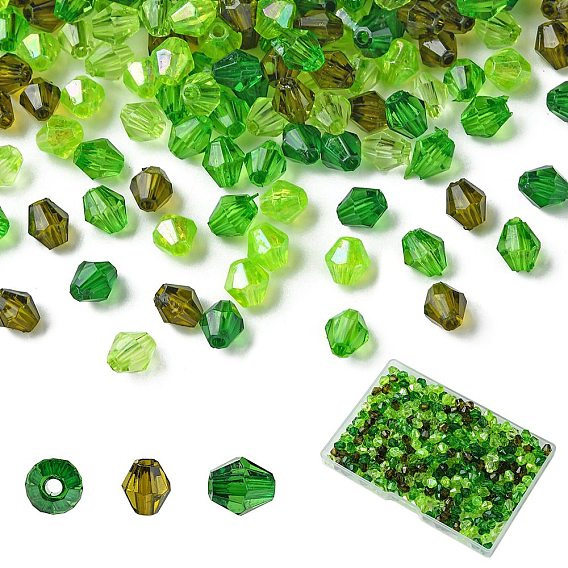 5 стильные прозрачные акриловые бусины, двухконусные