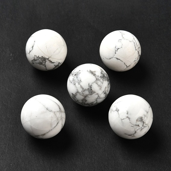 Natural Howlite Beads, No Hole/Undrilled, Round