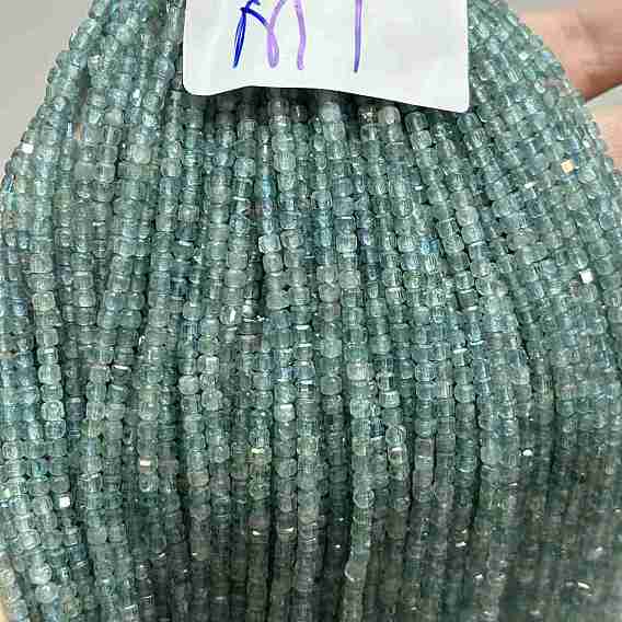 Природного апатита нитей бисера, кубические, граненые, класс А