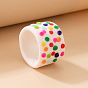Colorful Geometric Joint Ring in Candy Soft Clay, Fashionable Single Ring Jewelry