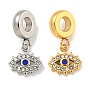 304 Stainless Steel Pendants, with Rhinestone, Evil Eye