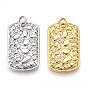 Латунные микро проложить кубического циркония подвески, без кадмия и без свинца, прямоугольник амулеты, с целью перехода в кольце