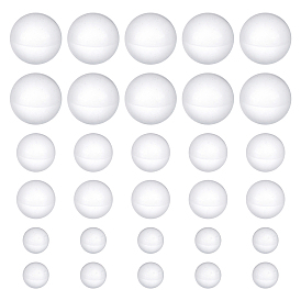 600Pcs 3 Style Glass Beads, Round, No Hole