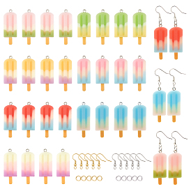 Nbeads DIY Resin Dangle Earring Making Kits, Including 42Pcs Ice Candy Resin Pendants, Brass Earring Hooks & Jump Rings