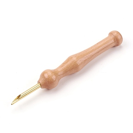 Stickstifte aus natürlichem Buchenholz, mit Messingnadeln, Sticknadel-Webwerkzeuge