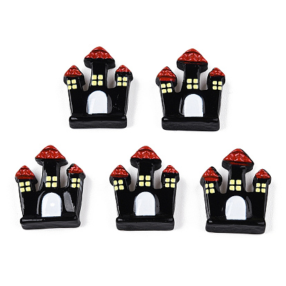 Halloween Opaque Resin Cabochons, Castle