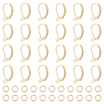 40 шт. латунные серьги с рычагом, с петлями и кольцами для прыжков (шт.), долговечный, без кадмия и без свинца
