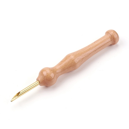 Stickstifte aus natürlichem Buchenholz, mit Messingnadeln, Sticknadel-Webwerkzeuge