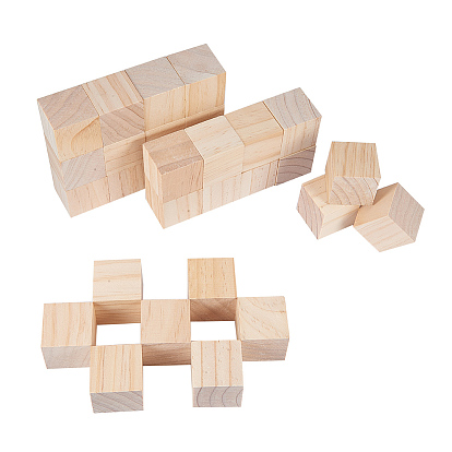 BENECREAT Solid Cube Wooden Block, Building Blocks, Early Educational Toys, Novelty Block