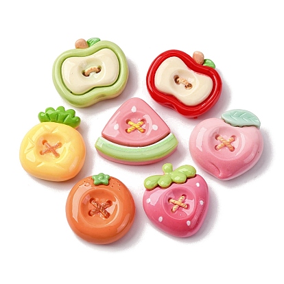 Непрозрачные кабошоны из смолы, фруктовая кнопка