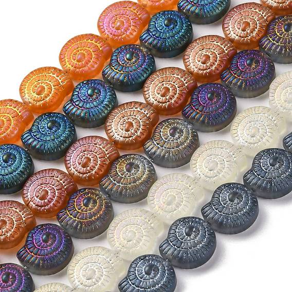 Стеклянные бусины с гальваническим покрытием , с полным покрытием цвета радуги, улитка