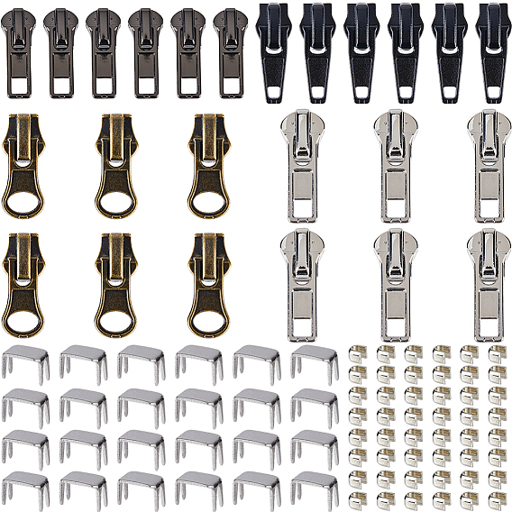 Ползунки на молнии из сплава, и латунные стопоры на молнии, верхние и нижние упоры для багажа, чемодана, рюкзака, куртки, сумки, пальто