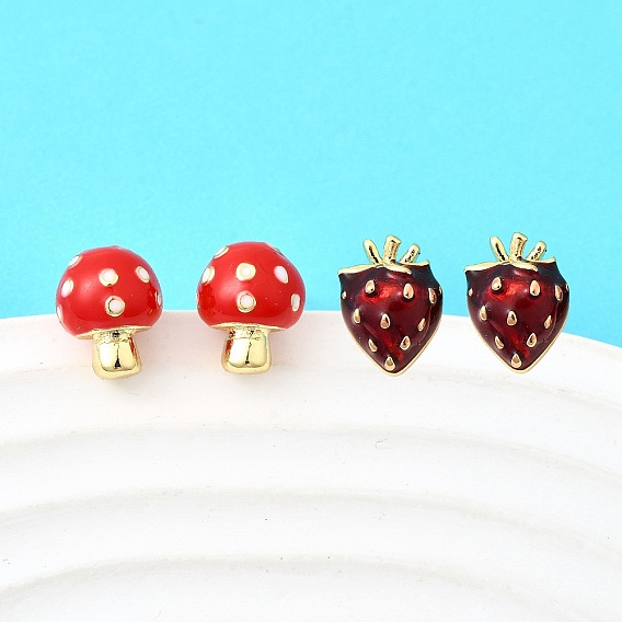 Серьги-гвоздики из латуни, реальный 18 k позолоченный