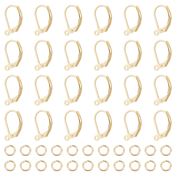 40 шт. латунные серьги с рычагом, с петлями и кольцами для прыжков (шт.), долговечный, без кадмия и без свинца