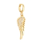 Brass with Cubic Zirconia Pendants, Wing Charms