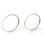 304 Stainless Steel Stud Earring Settings, Milled Edge Bezel Cups, Flat Round