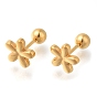 Ионное покрытие (ip) 304 серьги-гвоздики из нержавеющей стали, цветок