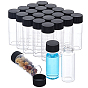 Clear Glass Screw Top Bead Storage Tubes, Bead Containers with Plastic Cap, Column