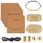 Наборы для изготовления браслетов своими руками, включая вощеный хлопковый шнур, 304 Карточки для демонстрации ожерелий из бусин из нержавеющей стали и бумаги