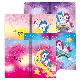 Unicorn with Cloud/Rainbow/Moon Pattern DIY Diamond Painting Notebook Kits, Including Resin Rhinestones Bag, Diamond Sticky Pen, Tray Plate and Glue Clay