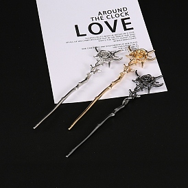 Alloy Hair Sticks, Rose