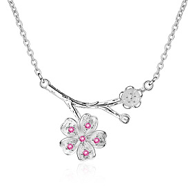 Simple Mori Style Pink Diamond Inlaid Short Collarbone Necklace - Versatile, Unique, Minimalist