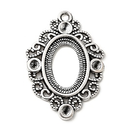 Тибетский стиль сплава кулон горный хрусталь и кабошон с открытой спиной настройки, без кадмия и без свинца, овальные, лоток : 18x13 мм, 35x25x2 мм, Отверстие : 2 мм, около 315 шт / 1000 г , подходят для стразов 3 мм 