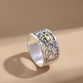 Кольца из сплава с резьбой в стиле ретро, кольцо и цветок