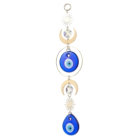 Плоские круглые и каплевидные подвесные ловцы солнца ручной работы с изображением сглаза, латунное солнце и луна для декора сада