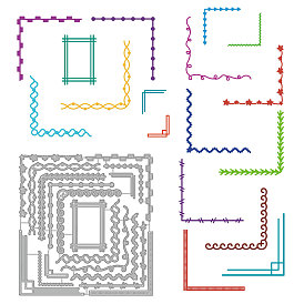 Угловые украшения из углеродистой стали трафареты для резки штампов, для diy scrapbooking, Фотоальбом, декоративная бумага для тиснения, цвет нержавеющей стали, смешанные узоры