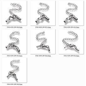 Unicraftale 304 Stainless Steel Curb Chain Extender, with Cord Ends and Lobster Claw Clasps