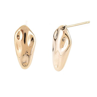 Brass Earring Findings, with Loop, Nickel Free