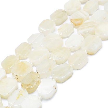 Natural White Moonstone Beads Strands, Rectangle