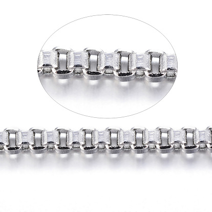 304 из нержавеющей стали венецианские цепи коробки цепи, с катушкой, несварные, для изготовления ювелирных изделий