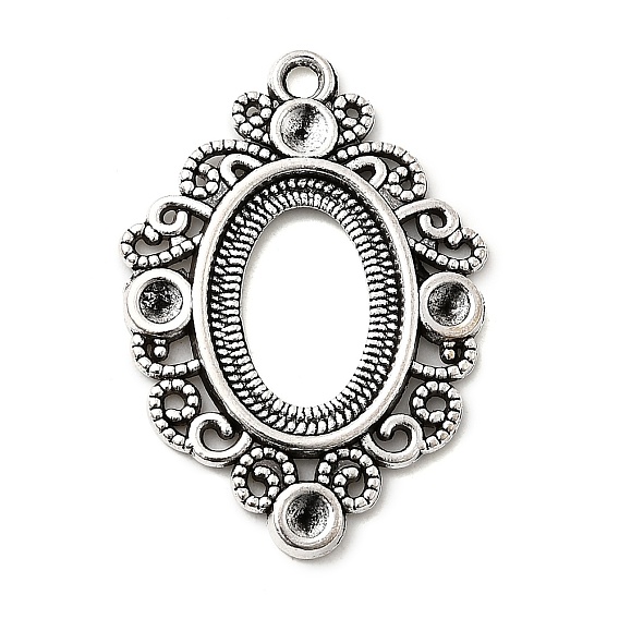 Тибетский стиль сплава кулон горный хрусталь и кабошон с открытой спиной настройки, без кадмия и без свинца, овальные, лоток : 18x13 мм, 35x25x2 мм, Отверстие : 2 мм, около 315 шт / 1000 г , подходят для стразов 3 мм 