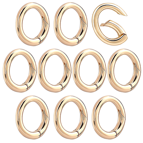 10шт. латунные пружинные кольца-затворы, овальные