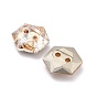 2-Hole Hexagon Glass Rhinestone Buttons, Faceted