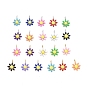 304 Stainless Steel Charms, with Enamel, Mixed Color, Flower