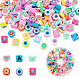 90~120Pcs 6 Style Handmade Polymer Clay Beads, Mixed Shapes