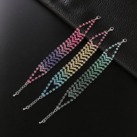Water Diamond Ripple Bracelet Gradient Color Full Diamond Bracelet B302