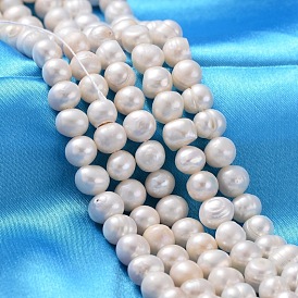 Brins de perles de culture d'eau douce naturelles, idée de cadeau du jour de mère, pomme de terre