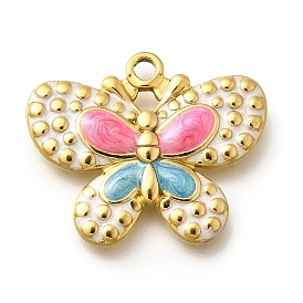 304 нержавеющей стальной эмали подвески, очарование бабочки, реальный 18 k позолоченный