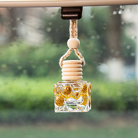 Gold Trimmed 10ML Perfume Aroma Oil Car Hanging Diffuser Bottle