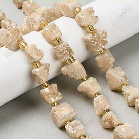 Гальванические натуральный druzy шарики агата стренг, самородки, с бисером