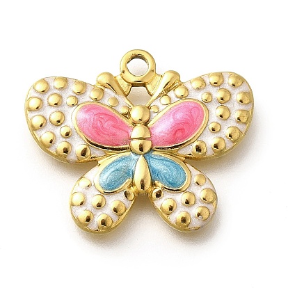 304 нержавеющей стальной эмали подвески, очарование бабочки, реальный 18 k позолоченный