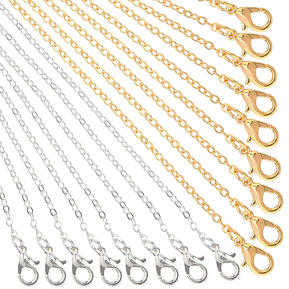 Brass Cable Chains Necklace Making, with Lobster Claw Clasps