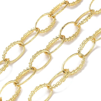 Rack Plating Brass Oval Link Chains, Soldered, with Spool, Cadmium Free & Lead Free
