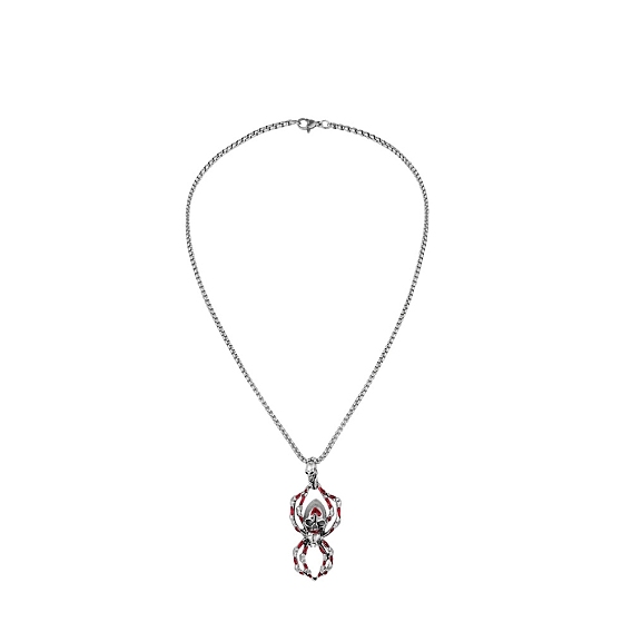 Luminous Spider Skull Alloy Pendants Necklaces
