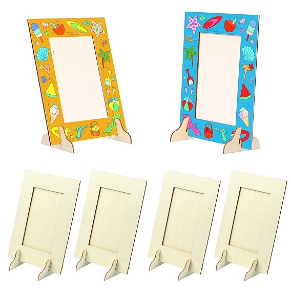 Прямоугольные фоторамки из необработанного дерева, настольные рамы для картин, для декоративно-прикладного искусства проекты поделки живописи