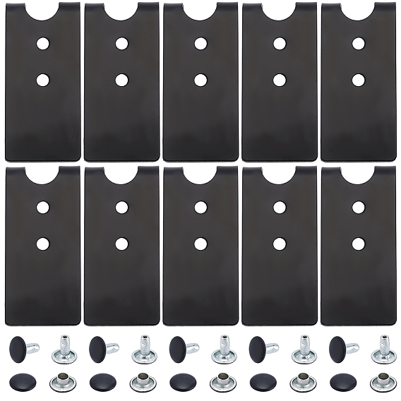 10sacs rivets en fer, plat rond, 10 pièces de clips de pare-soleil de voiture en acier au manganèse